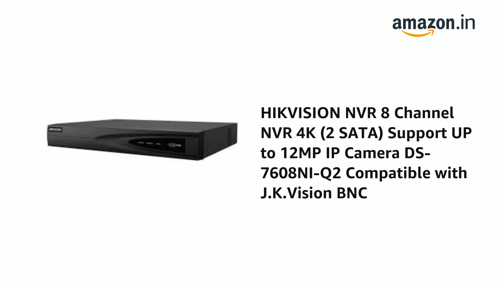 HIKVISION NVR 8 Channel NVR 4K (2 SATA) Support UP to 12MP IP